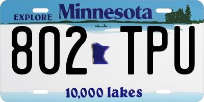 MN license plate 802TPU
