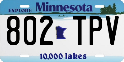 MN license plate 802TPV