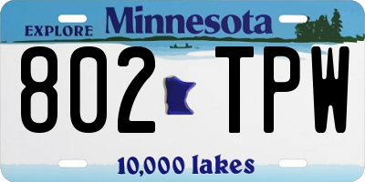 MN license plate 802TPW