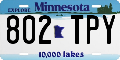 MN license plate 802TPY