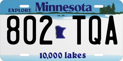MN license plate 802TQA