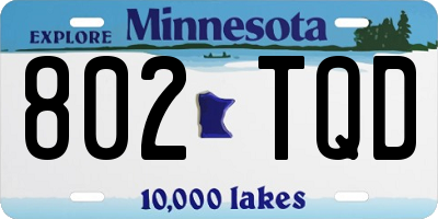 MN license plate 802TQD