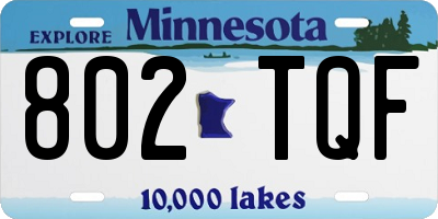 MN license plate 802TQF