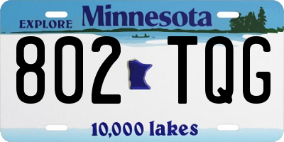 MN license plate 802TQG