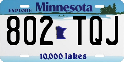 MN license plate 802TQJ