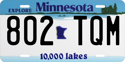 MN license plate 802TQM