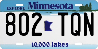 MN license plate 802TQN