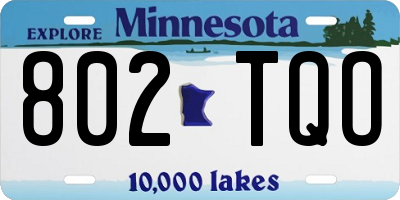 MN license plate 802TQO