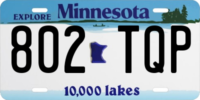 MN license plate 802TQP