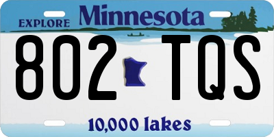 MN license plate 802TQS