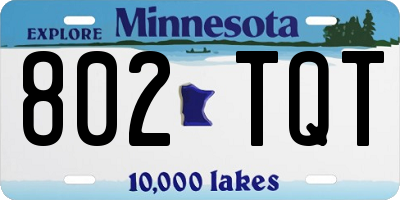 MN license plate 802TQT