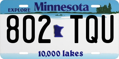 MN license plate 802TQU