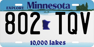 MN license plate 802TQV