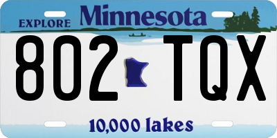 MN license plate 802TQX