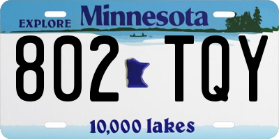 MN license plate 802TQY