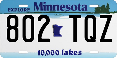MN license plate 802TQZ