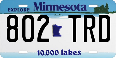 MN license plate 802TRD