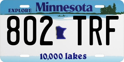 MN license plate 802TRF