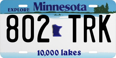 MN license plate 802TRK