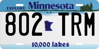 MN license plate 802TRM