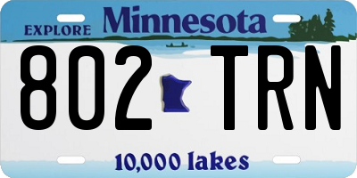 MN license plate 802TRN