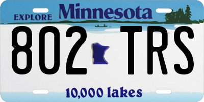 MN license plate 802TRS