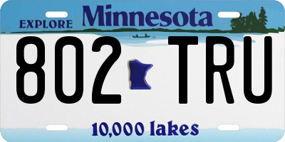 MN license plate 802TRU