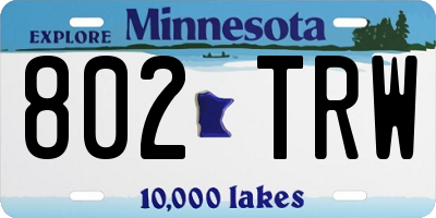 MN license plate 802TRW