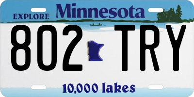MN license plate 802TRY