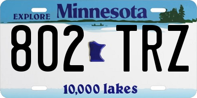 MN license plate 802TRZ
