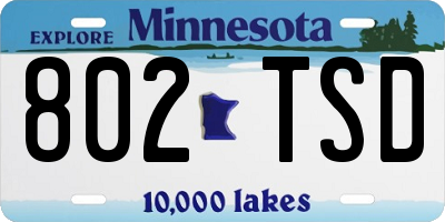 MN license plate 802TSD