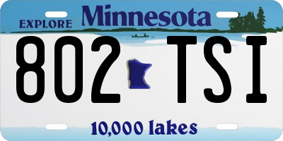 MN license plate 802TSI