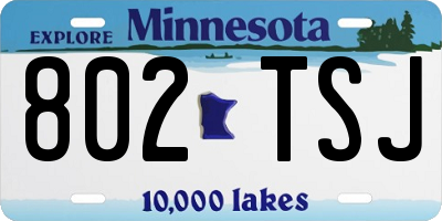 MN license plate 802TSJ