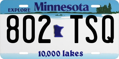 MN license plate 802TSQ