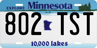 MN license plate 802TST