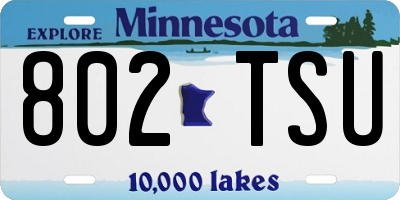 MN license plate 802TSU