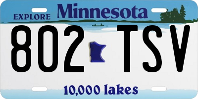 MN license plate 802TSV