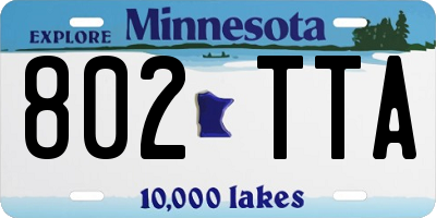 MN license plate 802TTA