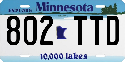 MN license plate 802TTD
