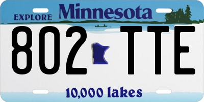 MN license plate 802TTE