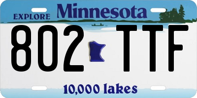 MN license plate 802TTF