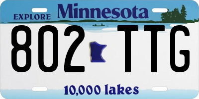 MN license plate 802TTG
