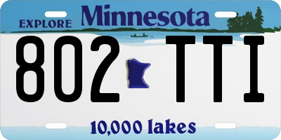 MN license plate 802TTI
