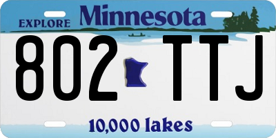 MN license plate 802TTJ