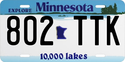 MN license plate 802TTK