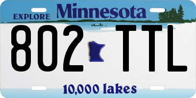 MN license plate 802TTL