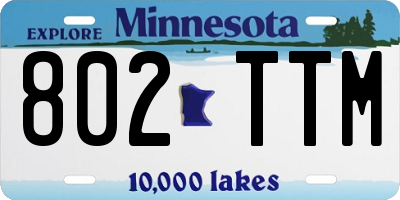 MN license plate 802TTM