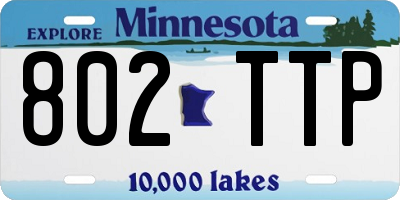 MN license plate 802TTP