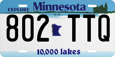 MN license plate 802TTQ