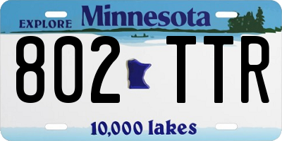MN license plate 802TTR